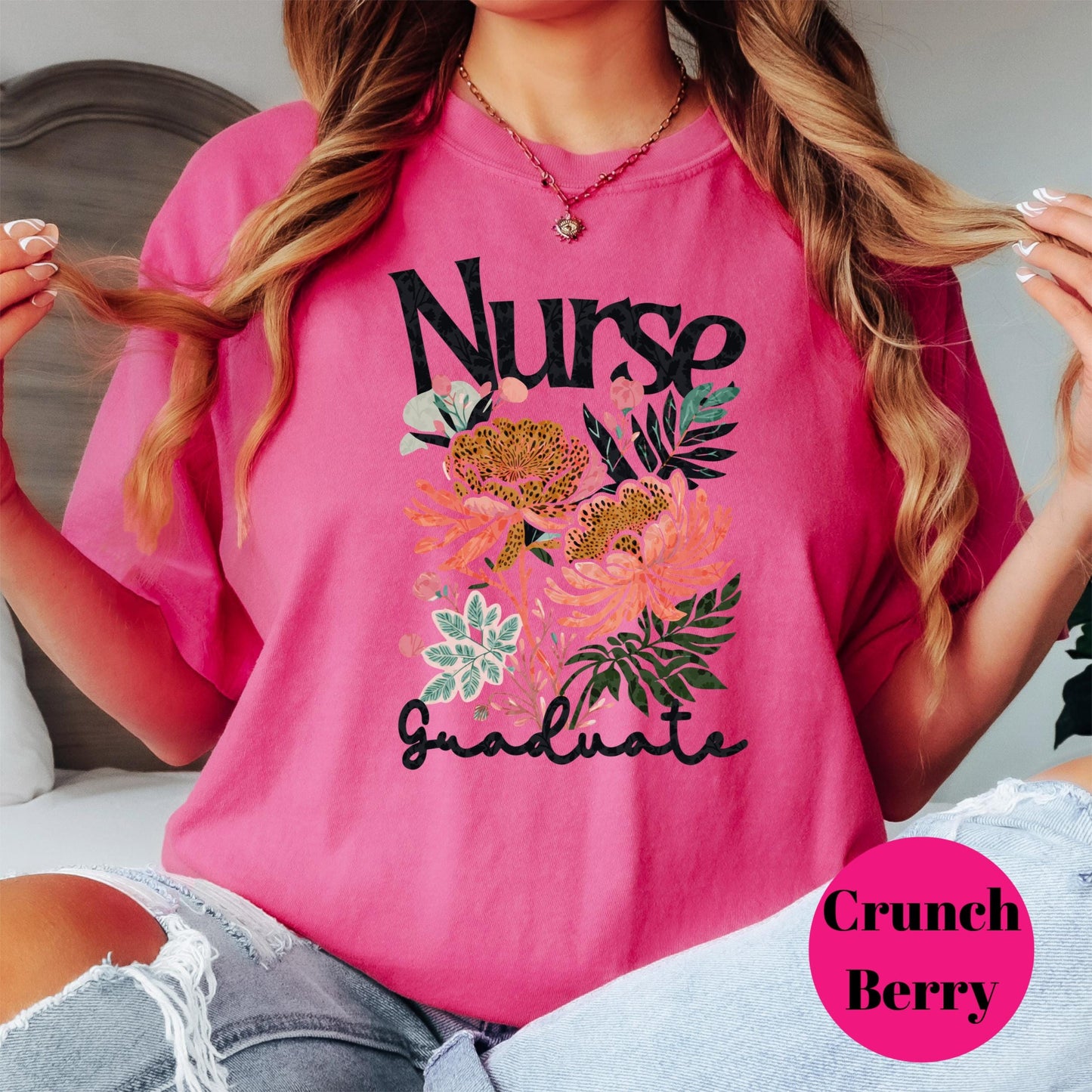 Nurse Graduate Shirt, Comfort Colors® Floral Nursing Graduation Tee, RN Graduate Gift for Her, Cute Medical School Tee, New Nurse Shirt