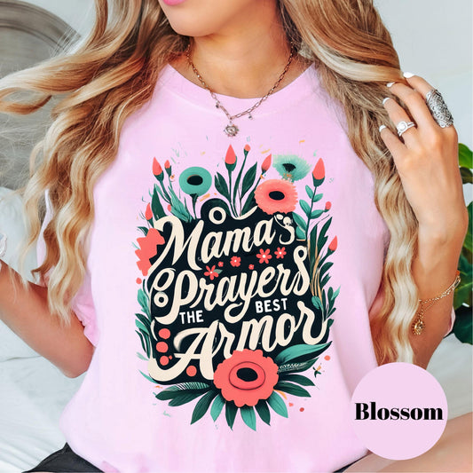 Mama’s Prayers Are the Best Armor Shirt, Comfort Colors® Christian Mom Tee, Faith Shirt, Encouraging Gift for Mothers, Prayer Warrior Shirt