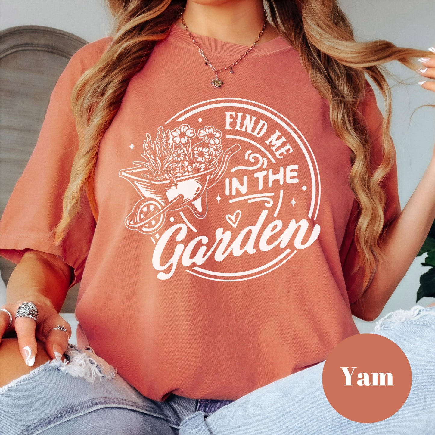 Find Me in the Garden Shirt, Comfort Colors® Gardening Tee, Floral Wheelbarrow Graphic Tee for Women, Plant Lover Gift, Garden Life Shirt
