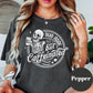 Dead Inside But Caffeinated Shirt, Comfort Colors® Funny Skeleton Coffee Tee, Dark Humor Shirt for Tired Women, Goth Coffee Lover Gift