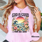 God Is Good All the Time Shirt, Comfort Colors® Christian Beach Tee, Faith-Based Ocean T-Shirt, Floral Scripture Shirt for Women