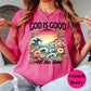 God Is Good All the Time Shirt, Comfort Colors® Christian Beach Tee, Faith-Based Ocean T-Shirt, Floral Scripture Shirt for Women