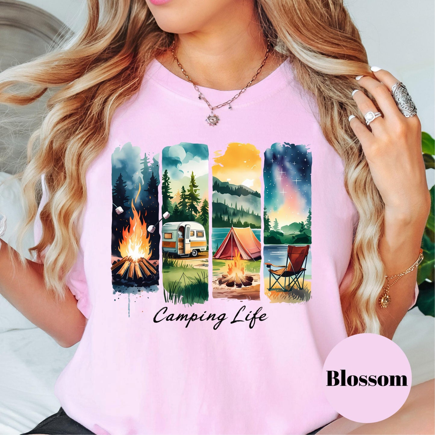 Camping Life Shirt, Comfort Colors® Outdoors Tee, Campfire and Tent Graphic Tee, Summer Nature Adventure Shirt
