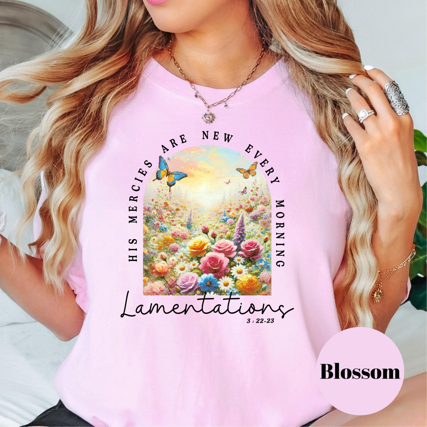 His Mercies Are New Shirt, Lamentations 3:22 Tee, Comfort Colors® Christian Shirt, Morning Mercies Bible Verse Tee