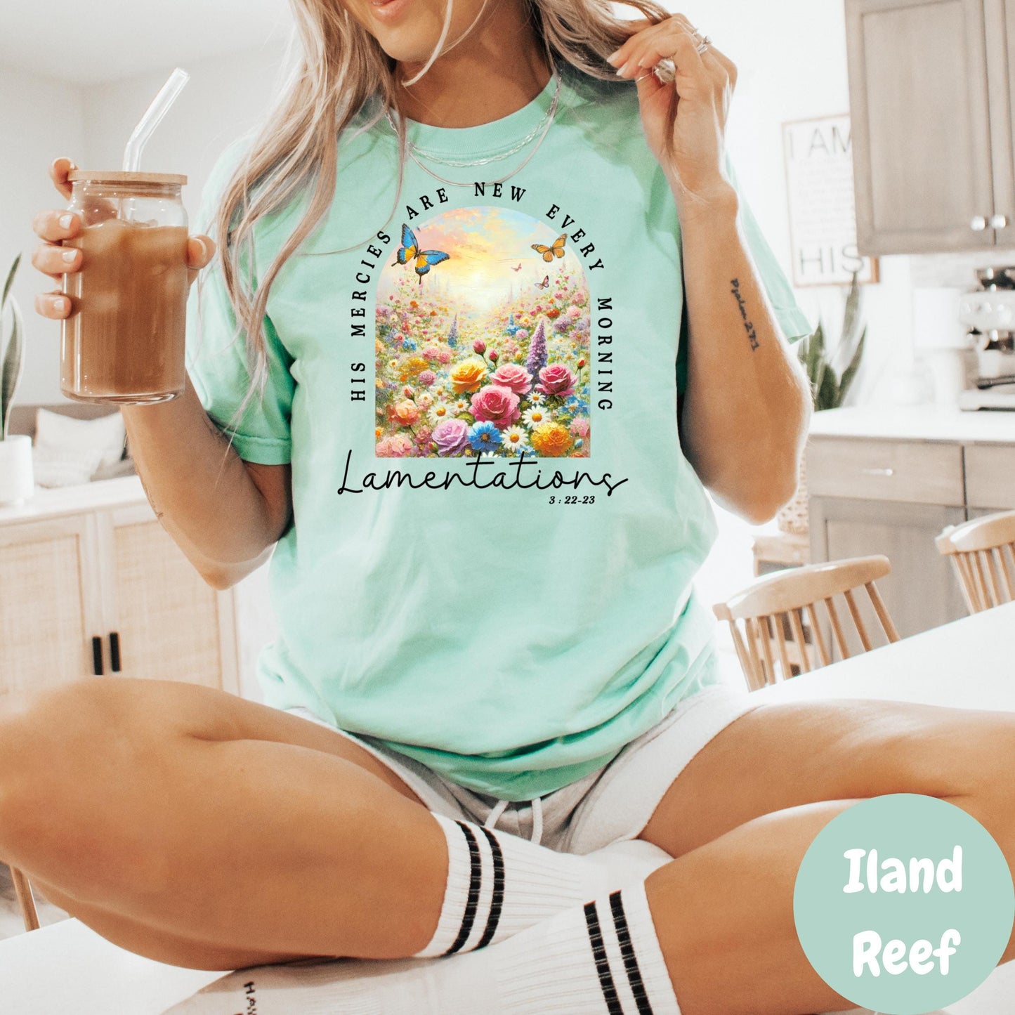 His Mercies Are New Shirt, Lamentations 3:22 Tee, Comfort Colors® Christian Shirt, Morning Mercies Bible Verse Tee