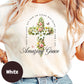 Amazing Grace Shirt, Floral Cross Christian Shirt, I Once Was Lost But Now I'm Found Shirt, Inspirational Bible Verse Shirt, Faith Shirt