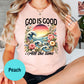 God Is Good All the Time Shirt, Retro Floral Christian Shirt, Faith-Based Beach Shirt for Women, Bible Tee, Inspirational Jesus Shirt