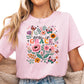 Grow in Grace Shirt, 2 Peter 3:18 Shirt, Floral Butterfly Christian Shirt for Women, Colorful Faith Tee, Inspirational Bible Verse Shirt