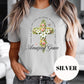 Amazing Grace Shirt, Floral Cross Christian Sublimation Tee, Hymn Inspired Graphic Shirt, Vintage Faded Faith Tee, Religious Gift for Her