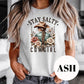 Stay Salty Cowgirl Shirt, Christian Western Sublimation Tee, Matthew 5:13 Shirt, Faith and Floral Graphic Tee, Vintage Faded Cowgirl Shirt