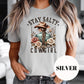 Stay Salty Cowgirl Shirt, Christian Western Sublimation Tee, Matthew 5:13 Shirt, Faith and Floral Graphic Tee, Vintage Faded Cowgirl Shirt