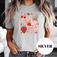 Strawberries and Bows Shirt, Cute Pink Sublimation Tee, Coquette Aesthetic T-Shirt, Vintage Faded Print Shirt, Girly Graphic Tee