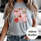 Strawberries and Bows Shirt, Cute Pink Sublimation Tee, Coquette Aesthetic T-Shirt, Vintage Faded Print Shirt, Girly Graphic Tee