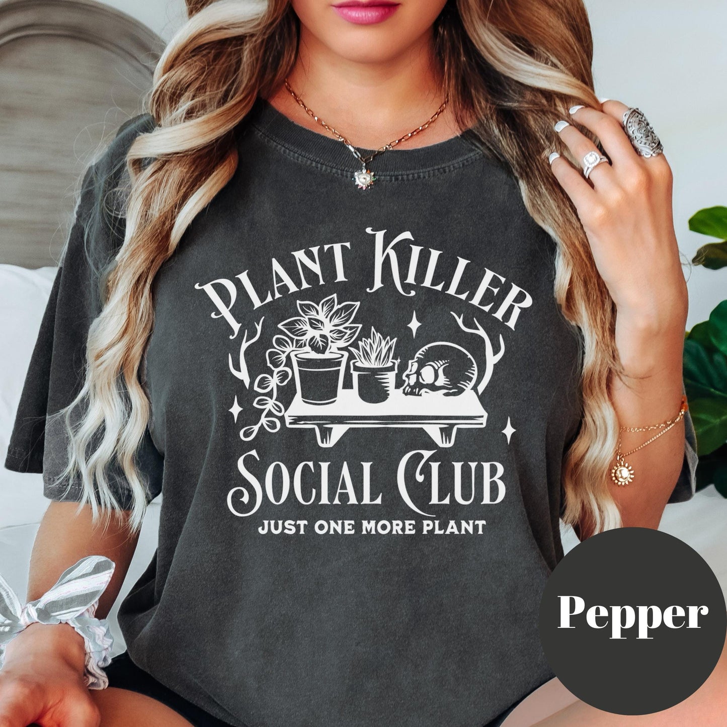 Plant Killer Social Club Shirt, Comfort Colors® Funny Plant Shirt, Just One More Plant Tee, Black Thumb Gardening Gift, Plant Mom Humor