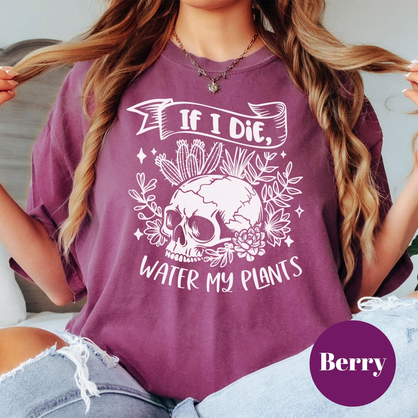 If I Die Water My Plants Shirt, Comfort Colors® Plant Lover Tee, Funny Plant Mom Gift, Plant Shirt, Houseplant Addict Tee, Gardening Humor