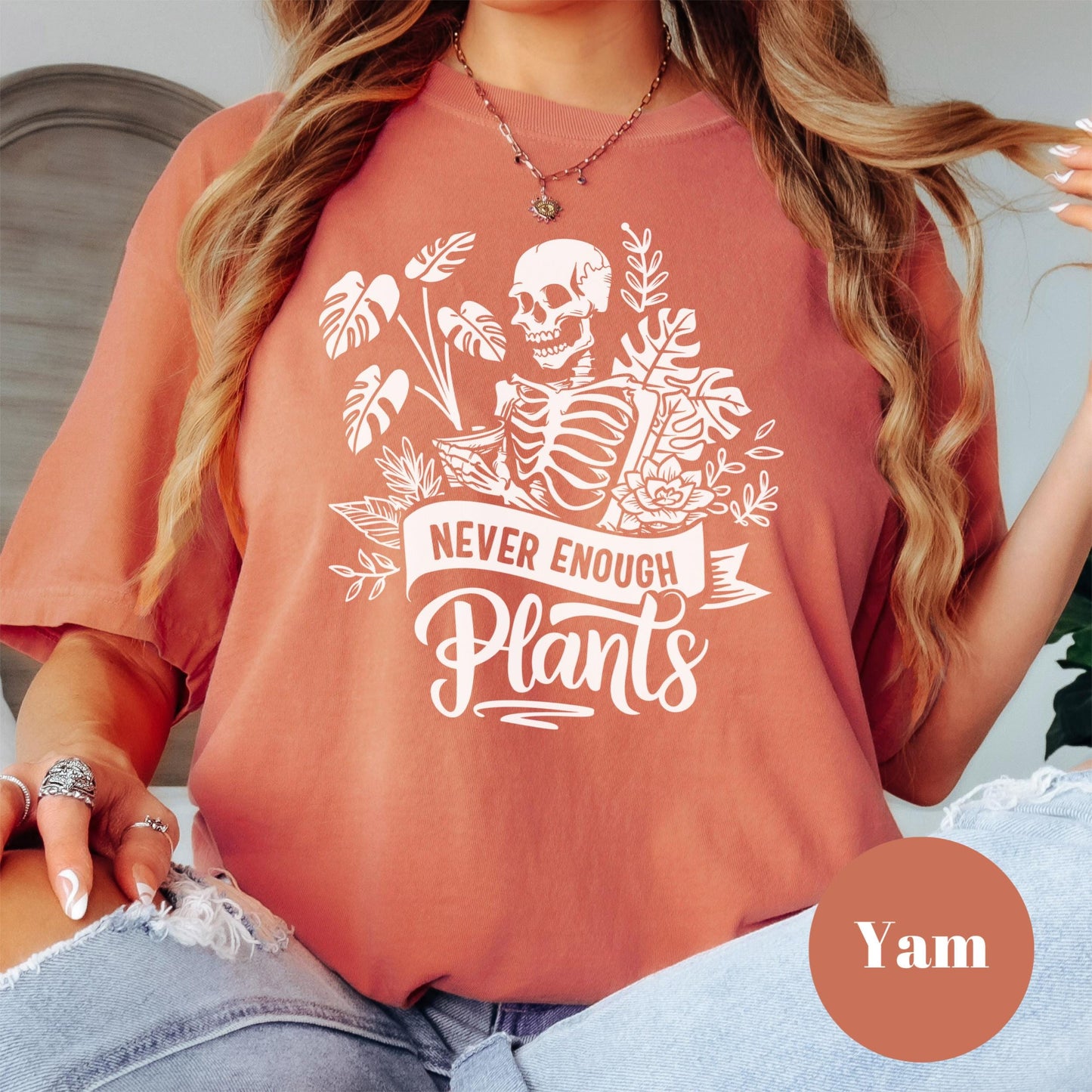 Never Enough Plants Shirt, Comfort Colors® Plant Addict Tee, Skeleton Plant Mom Shirt, Funny Gardening Gift, Houseplant Lover Shirt