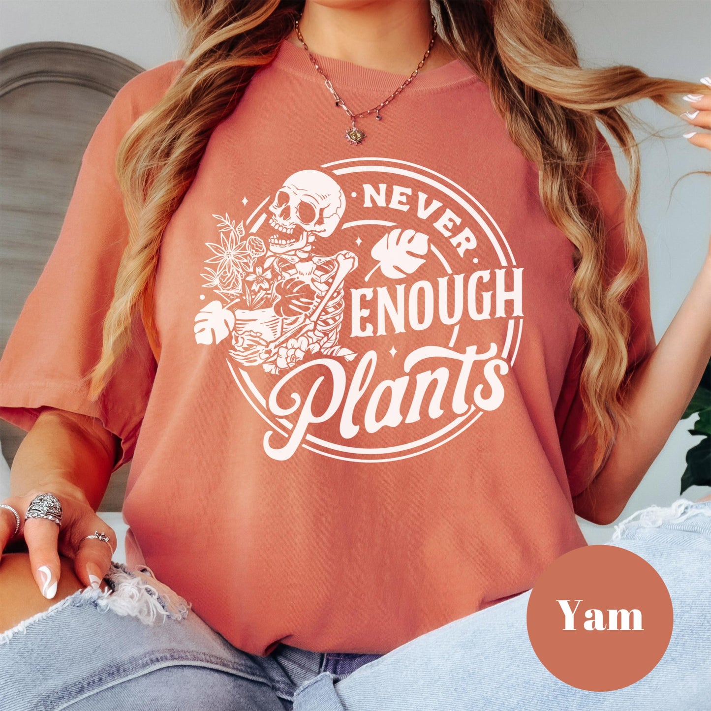 Never Enough Plants Shirt, Comfort Colors® Plant Addict Tee, Skeleton Plant Mom Shirt, Funny Gardening Gift, Houseplant Lover Shirt