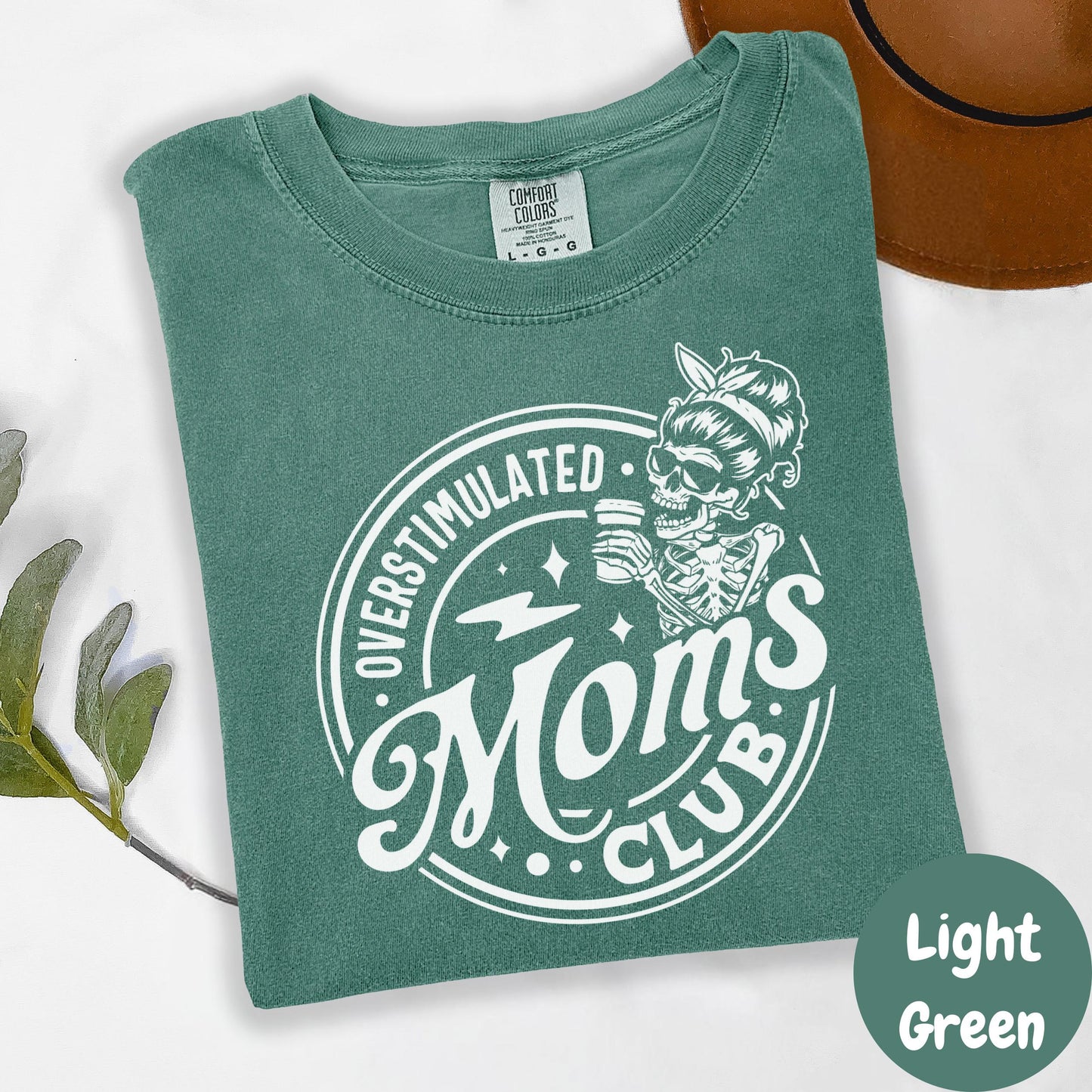 Overstimulated Moms Club Shirt, Comfort Colors® Funny Mom Life Tee, Skeleton Mama Shirt, Tired Mom Gift, Mom Anxiety Humor Tee