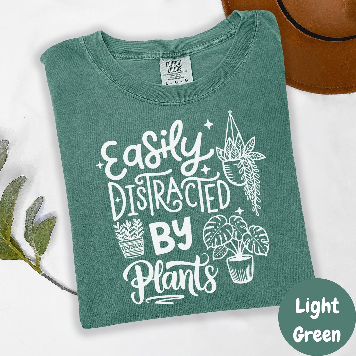 Easily Distracted By Plants Shirt, Comfort Colors® Plant Lover Tee, Funny Plant Mom Gift, Houseplant Addict Shirt, Gardening Humor Tee