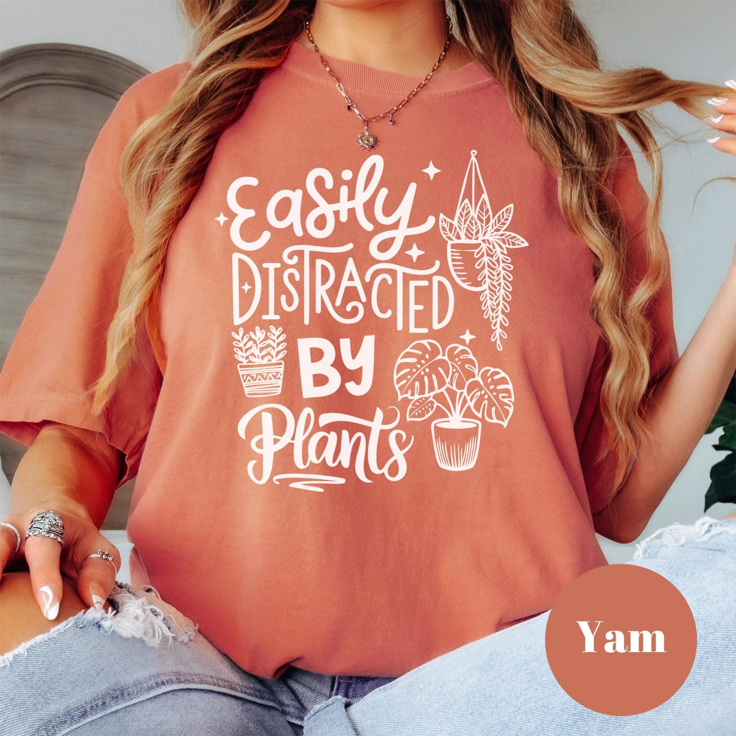 Easily Distracted By Plants Shirt, Comfort Colors® Plant Lover Tee, Funny Plant Mom Gift, Houseplant Addict Shirt, Gardening Humor Tee
