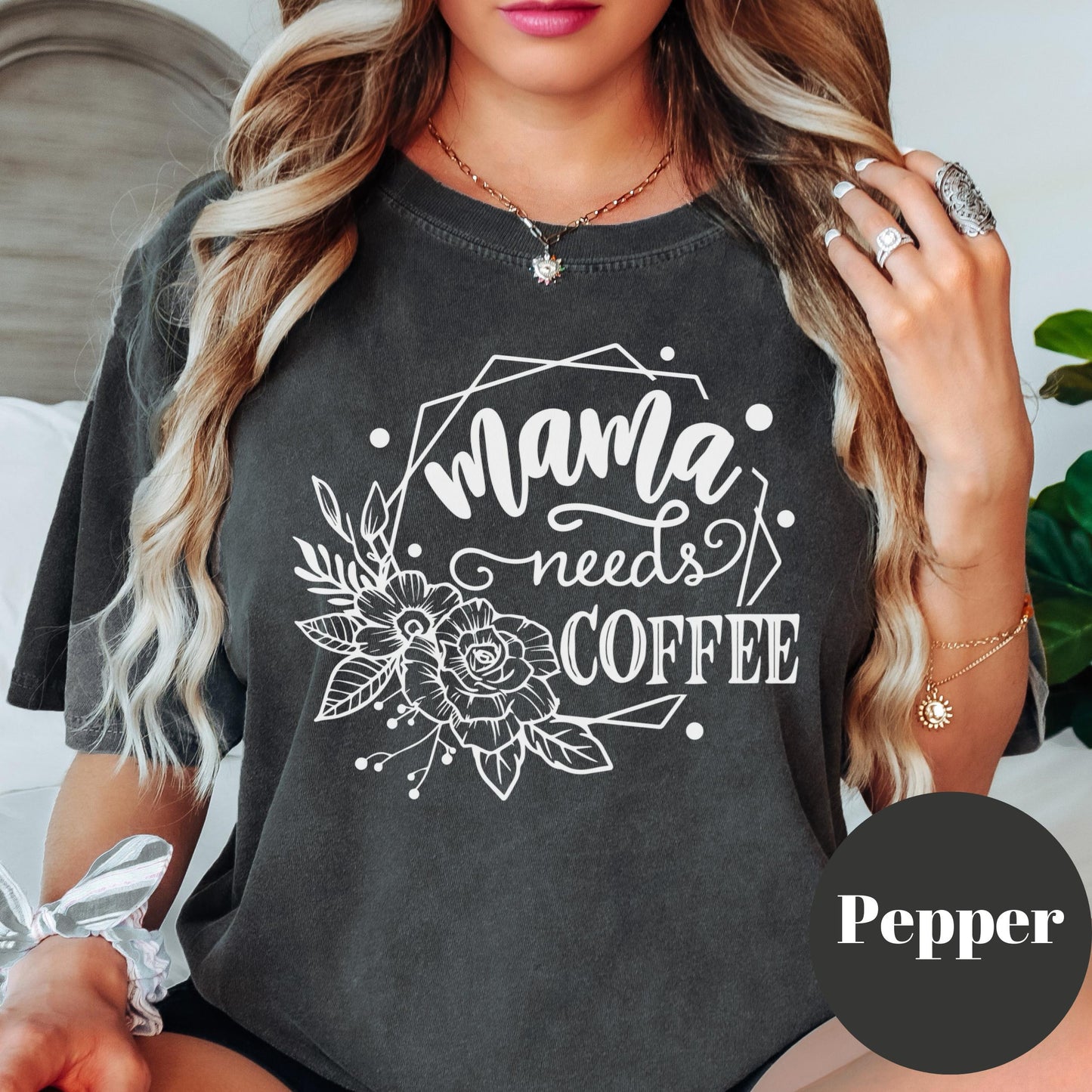 Mama Needs Coffee Shirt, Comfort Colors® Funny Mom Life Tee, Tired Mama Gift, Coffee Addict Mom Shirt, Motherhood Humor Tee
