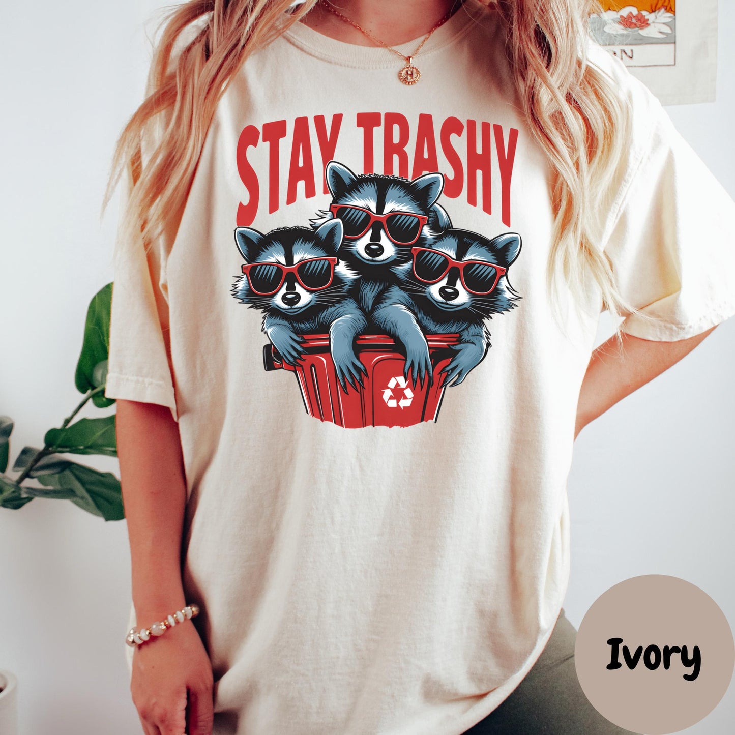 Stay Trashy Shirt, Comfort Colors® Funny Raccoon Shirt, Trash Panda Tee, Cute Animal Lover Gift, Sarcastic Humor Shirt, Summer Vibes Tee