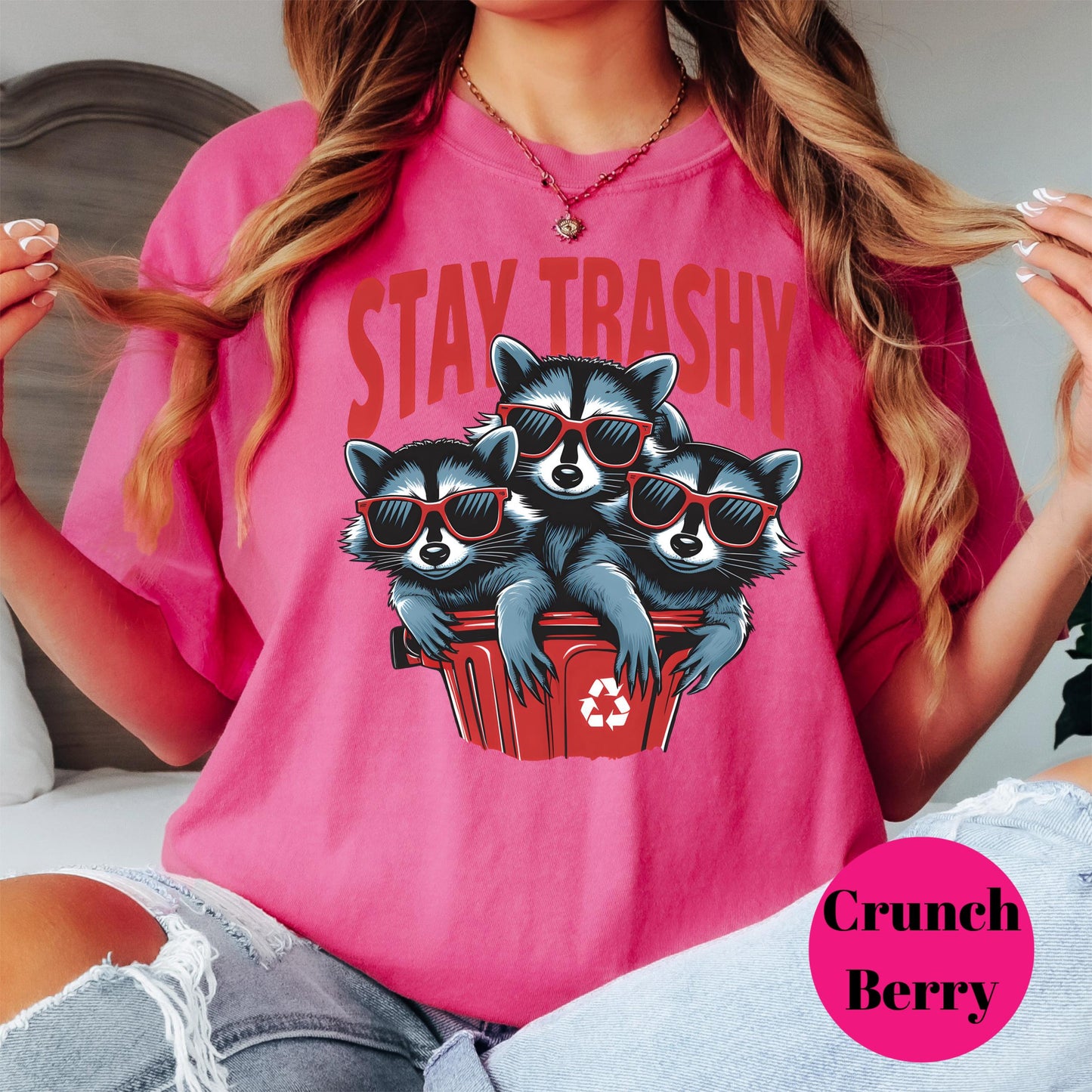 Stay Trashy Shirt, Comfort Colors® Funny Raccoon Shirt, Trash Panda Tee, Cute Animal Lover Gift, Sarcastic Humor Shirt, Summer Vibes Tee
