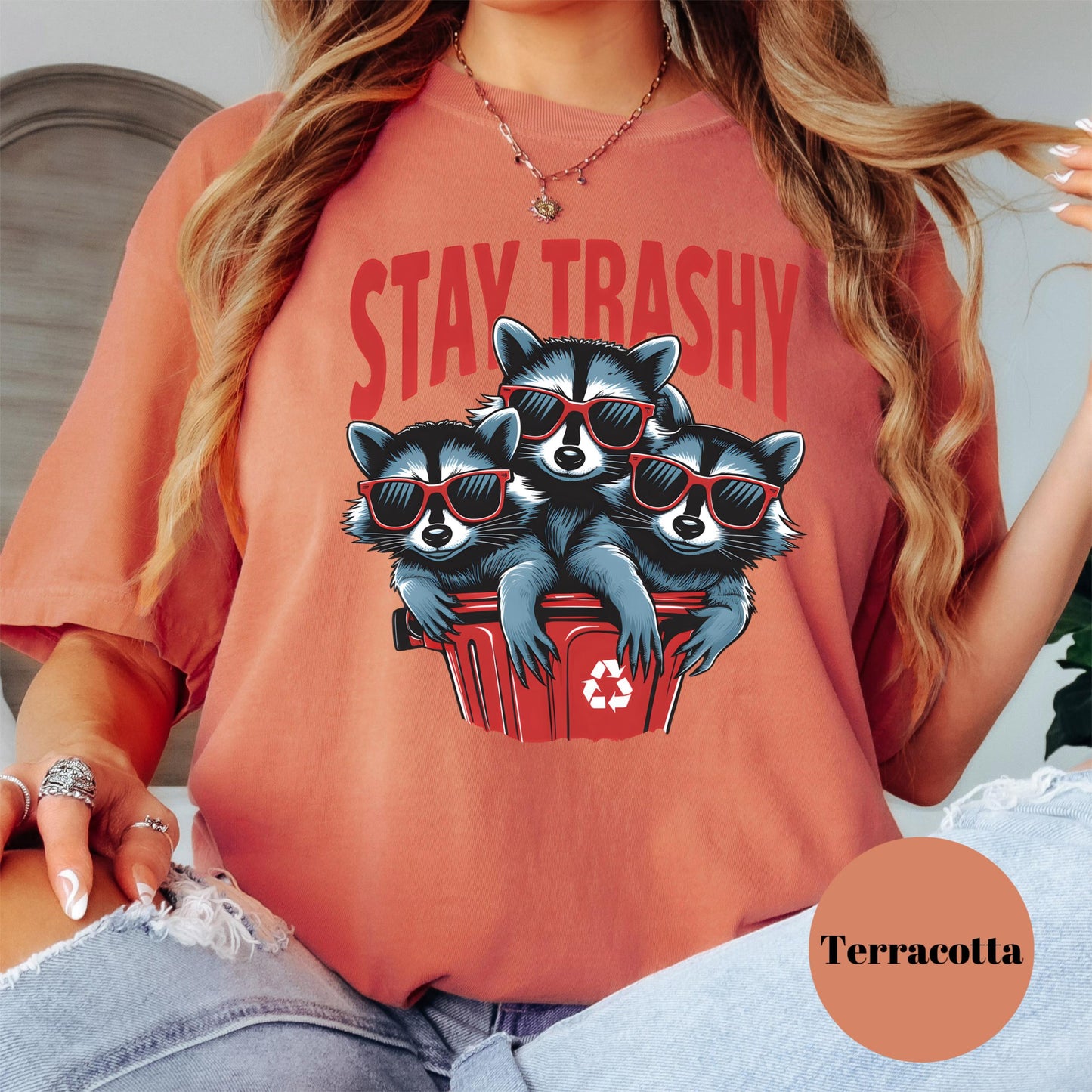 Stay Trashy Shirt, Comfort Colors® Funny Raccoon Shirt, Trash Panda Tee, Cute Animal Lover Gift, Sarcastic Humor Shirt, Summer Vibes Tee