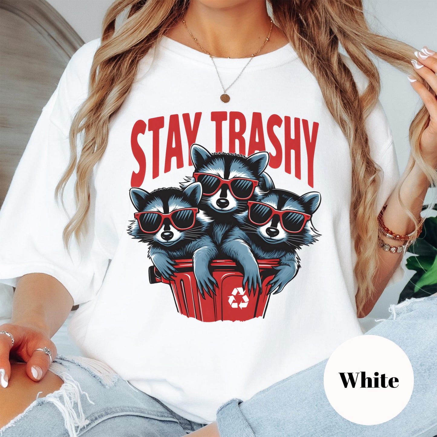 Stay Trashy Shirt, Comfort Colors® Funny Raccoon Shirt, Trash Panda Tee, Cute Animal Lover Gift, Sarcastic Humor Shirt, Summer Vibes Tee