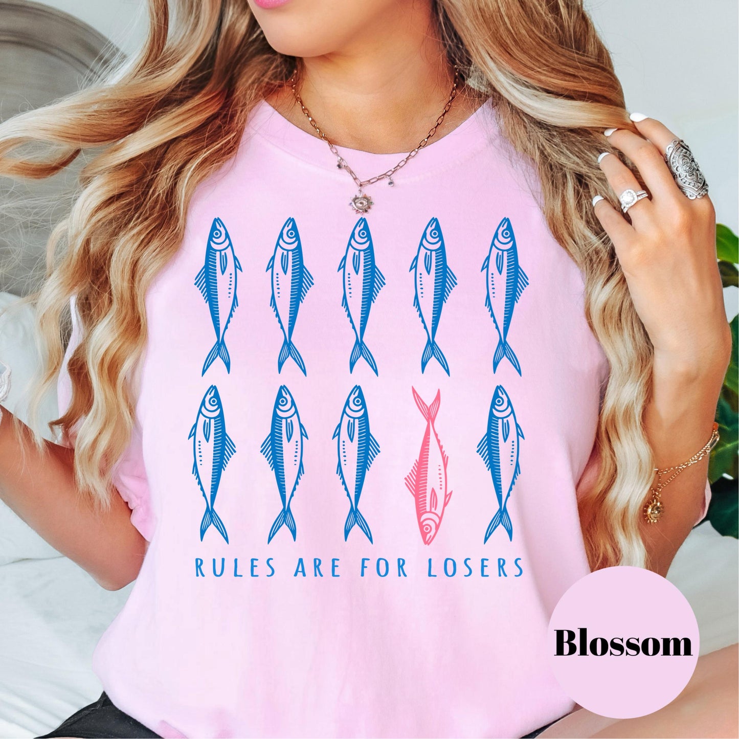 Rules Are for Losers Shirt, Comfort Colors® Pink Rebel Fish Tee, Stand Out Graphic Shirt, Be Different Shirt, Funny Individuality Tee