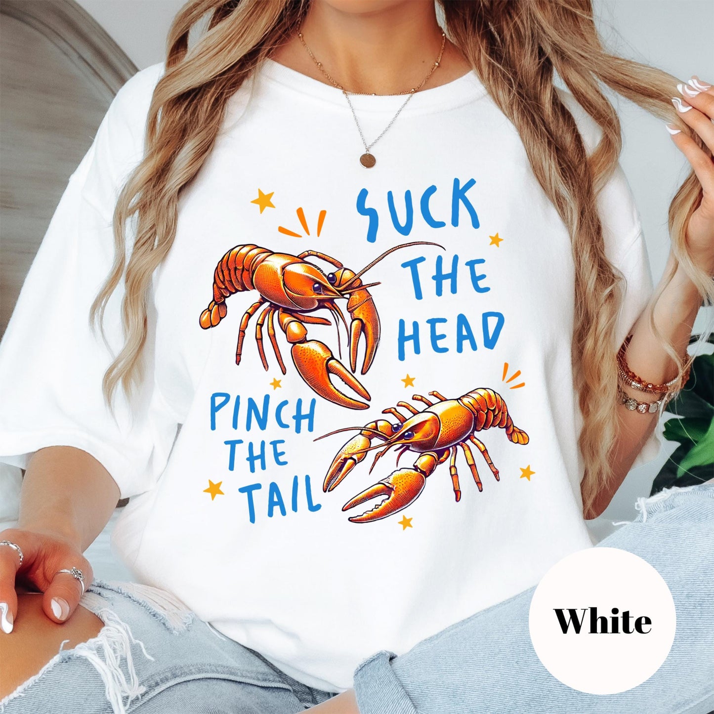 Suck the Head Pinch the Tail Shirt, Comfort Colors® Cajun Crawfish Tee, Funny Louisiana Boil Shirt, Bold Summer BBQ Graphic Tee