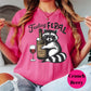 Feeling Feral Raccoon Shirt, Comfort Colors® Funny Wine Shirt, Fancy Juice Tee, Pink Graphic Shirt for Women, Wine Lover Gift