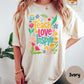 Teach Love Inspire Shirt, Colorful Teacher Comfort Colors® Tee, Floral Teacher Shirt, Back to School Gift, Elementary Teacher Shirt