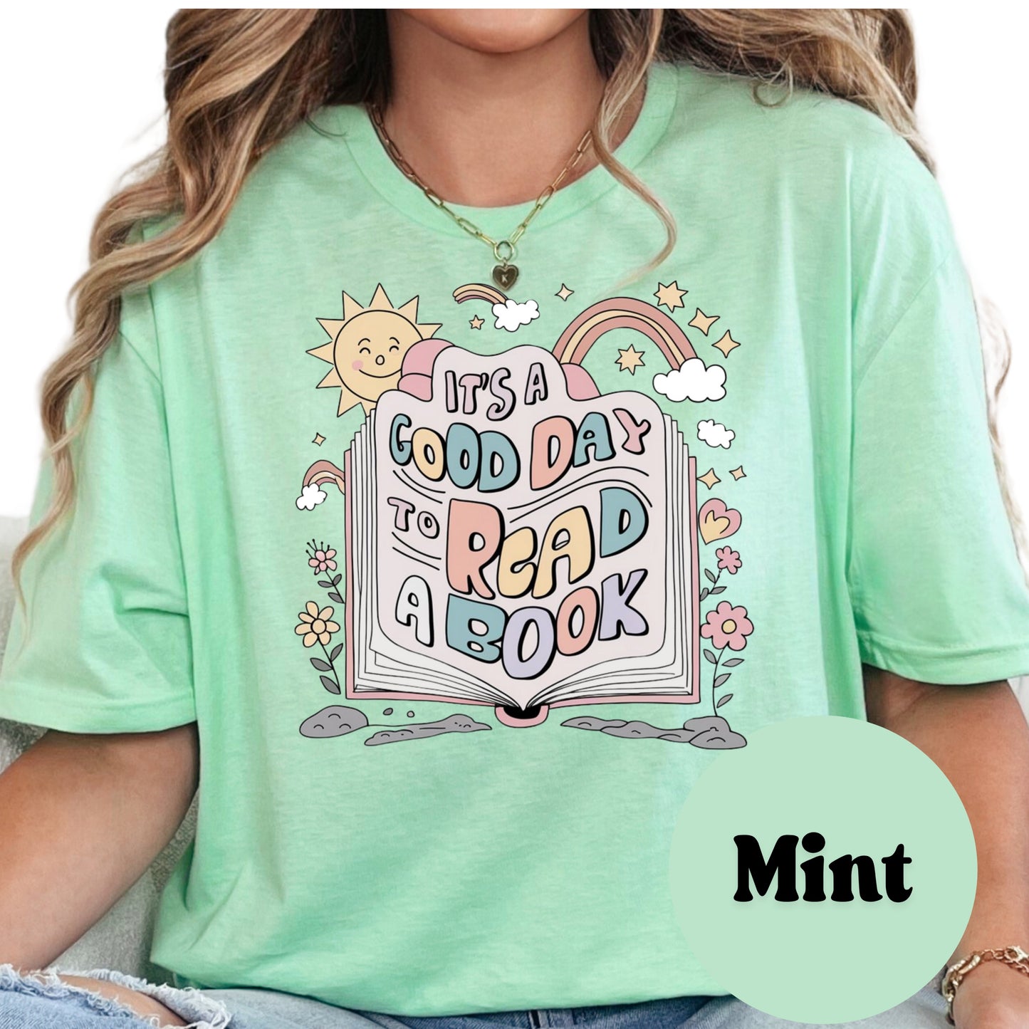 It’s a Good Day to Read a Book Shirt – Retro Bookish Tee – Cute Reader Shirt – Book Club Graphic Tee – Teacher Gift – Book Lover Shirt