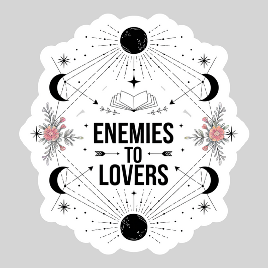 Enemies to Lovers – 3" Waterproof Bookish Sticker with Holo Overlay – Reading, Books, Reader Gift, Book Lover