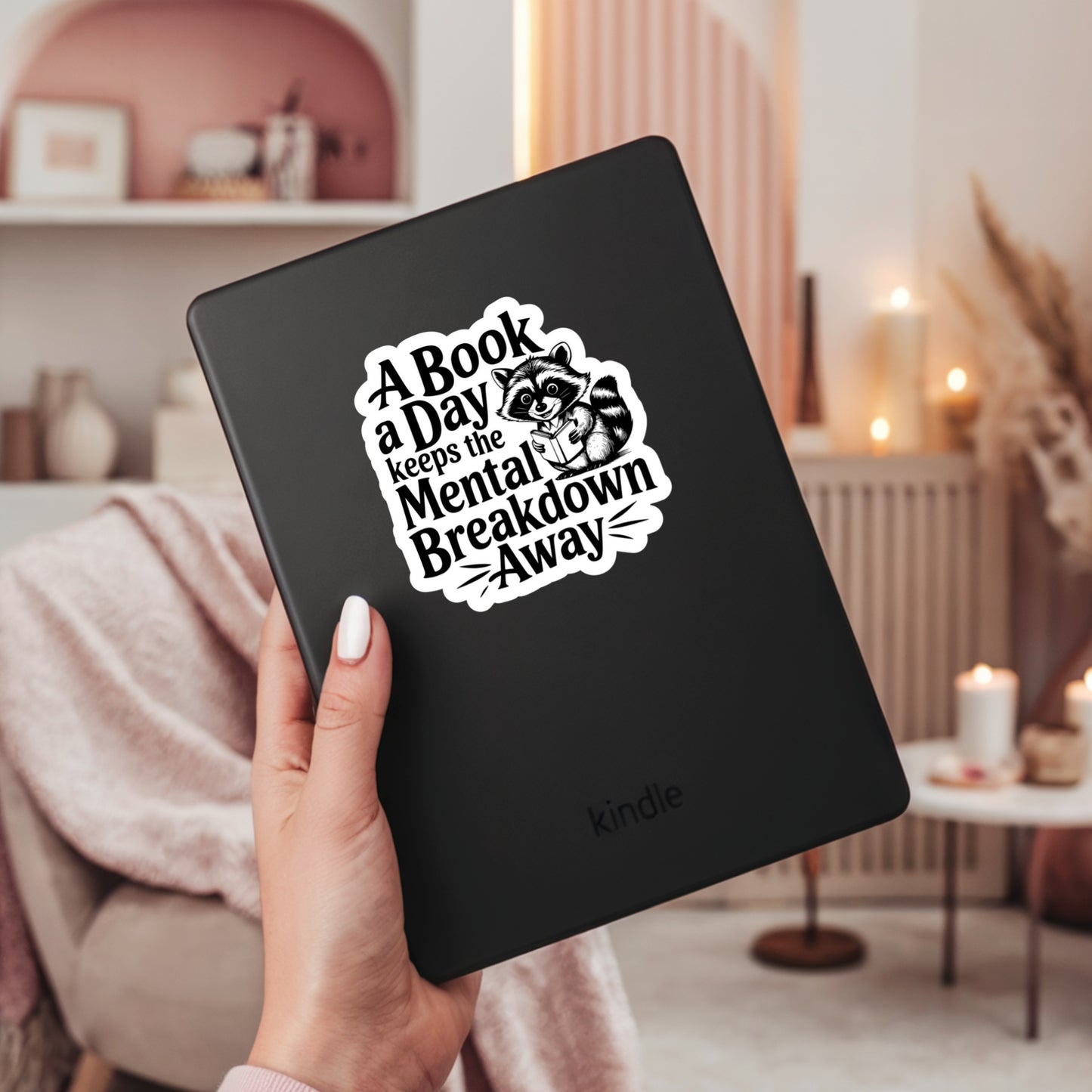 A Book a Day Keeps the Mental Breakdown Away – 3" Waterproof Bookish Sticker with Holo Overlay – Reading, Books, Reader Gift, Book Lover