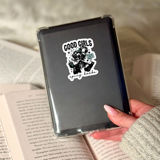 Good Girls Read Spicy Books Dark Romance SMut Reader – 3" Waterproof Bookish Sticker with Holo Overlay – Reading, Books, Reader Gift, Book Lover