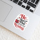 He Sees What You're Reading Santa Clause Christmas – 3" Waterproof Bookish Sticker with Holo Overlay – Reading, Books, Reader Gift, Book Lover