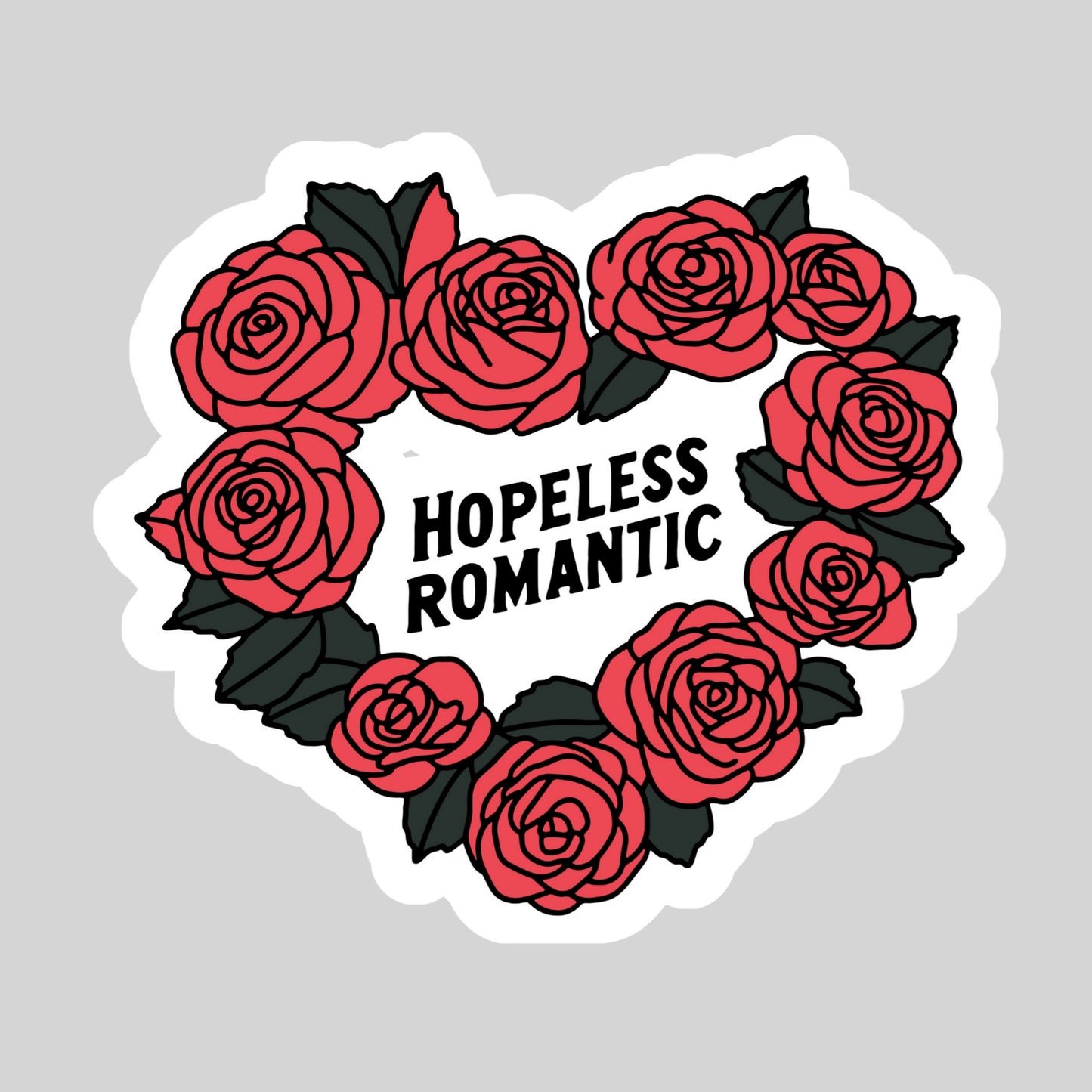 Hopeless Romantic Romance Reader – 3" Waterproof Bookish Sticker with Holo Overlay – Reading, Books, Reader Gift, Book Lover