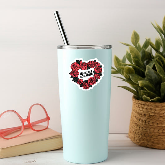 Hopeless Romantic Romance Reader – 3" Waterproof Bookish Sticker with Holo Overlay – Reading, Books, Reader Gift, Book Lover