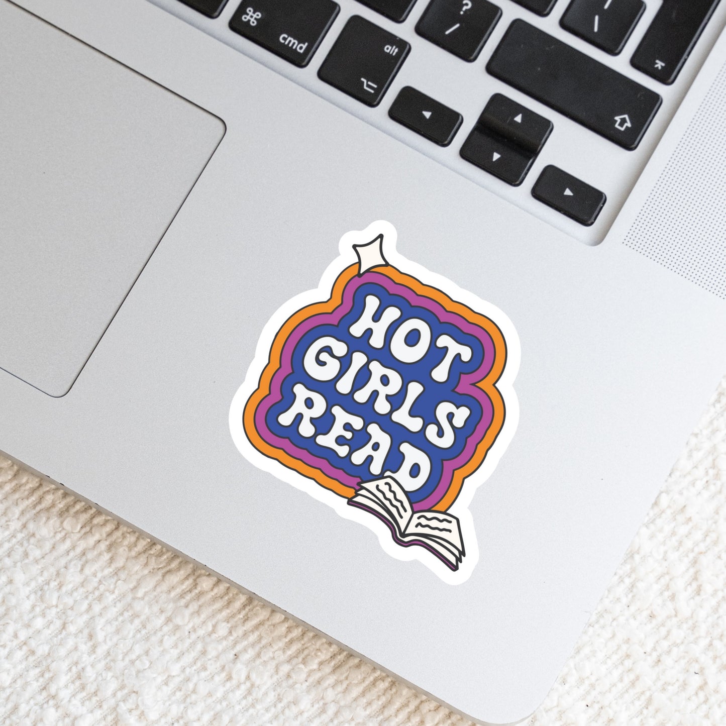 Hot Girls Read Retro Sticker – 3" Waterproof Bookish Sticker with Holo Overlay – Reading, Books, Reader Gift, Book Lover