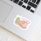 I'm All Booked Girly Pink Cactus Reading Sticker – 3" Waterproof Bookish Sticker with Holo Overlay – Reading, Books, Reader Gift, Book Lover