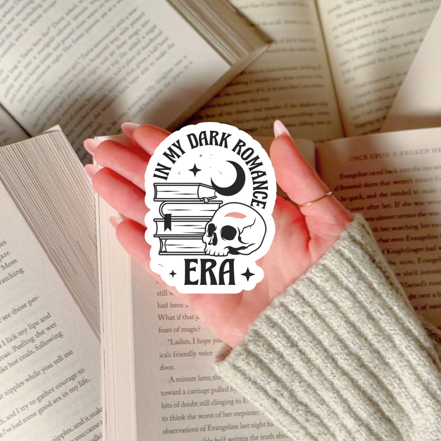 In My Dark Romance Era Book Reading Sticker – 3" Waterproof Bookish Sticker with Holo Overlay – Reading, Books, Reader Gift, Book Lover