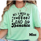 All I Need Is Coffee and a Frenchie Shirt, French Bulldog Dog Mom Tee, Coffee Lover Gift, Cute Dog Graphic Shirt, Pet Owner T-Shirt
