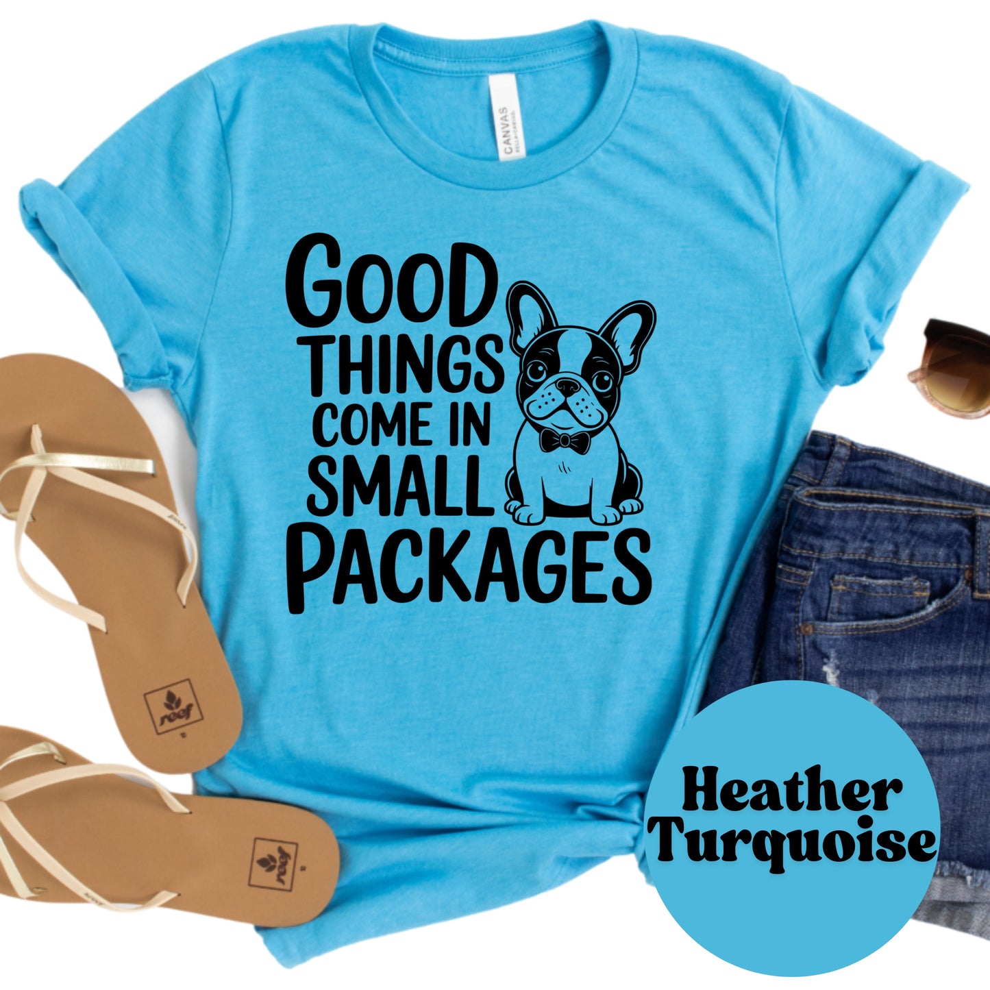 Good Things Come in Small Packages Shirt, Cute French Bulldog Graphic Tee, Dog Lover Gift, Small Dog Mom Shirt, Unisex Pet Owner T-Shirt