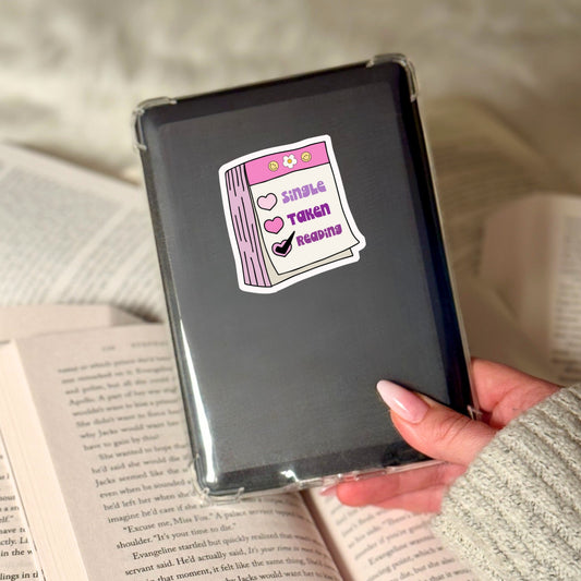 Single Taken Reading Book Reader Sticker – 3" Waterproof Bookish Sticker with Holo Overlay – Reading, Books, Reader Gift, Book Lover, Bookstore Merch