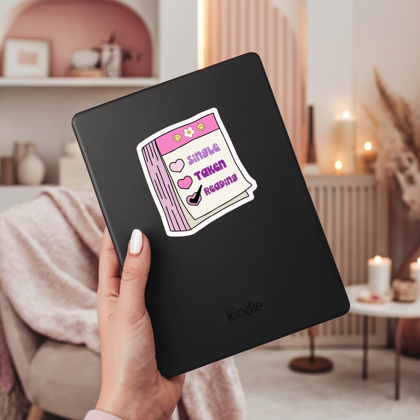 Single Taken Reading Book Reader Sticker – 3" Waterproof Bookish Sticker with Holo Overlay – Reading, Books, Reader Gift, Book Lover, Bookstore Merch