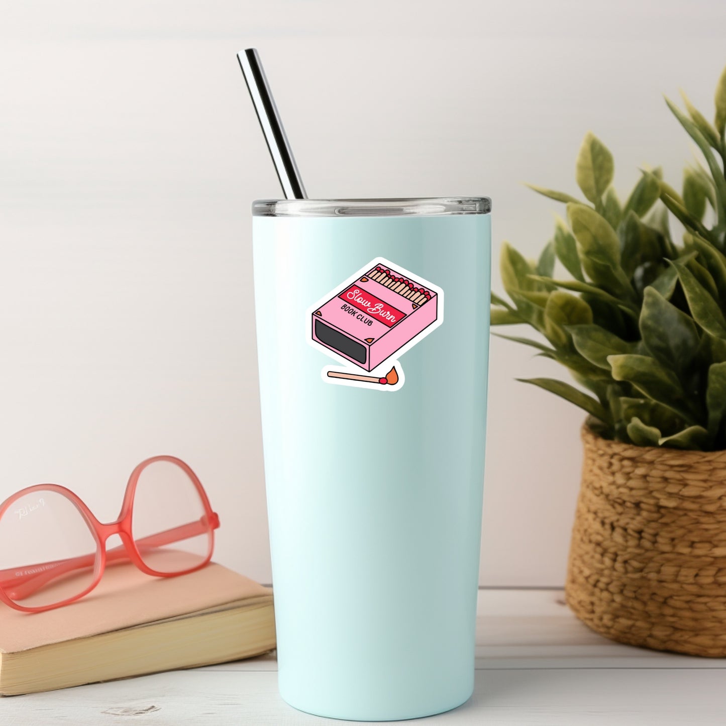 Slow Burn Book Club Book Reader Sticker – 3" Waterproof Bookish Sticker with Holo Overlay – Reading, Books, Reader Gift, Book Lover, Bookstore Merch