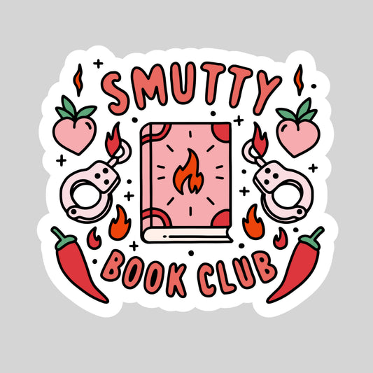 Smutty Book Club Book Reader Sticker – 3" Waterproof Bookish Sticker with Holo Overlay – Reading, Books, Reader Gift, Book Lover, Bookstore Merch