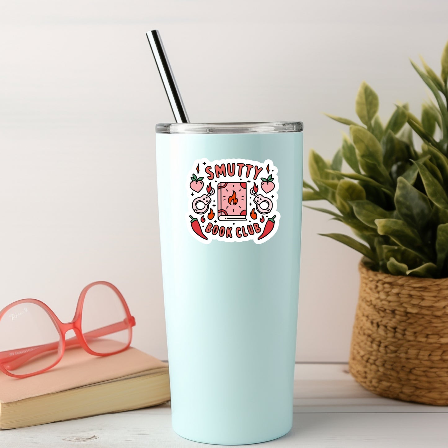 Smutty Book Club Book Reader Sticker – 3" Waterproof Bookish Sticker with Holo Overlay – Reading, Books, Reader Gift, Book Lover, Bookstore Merch